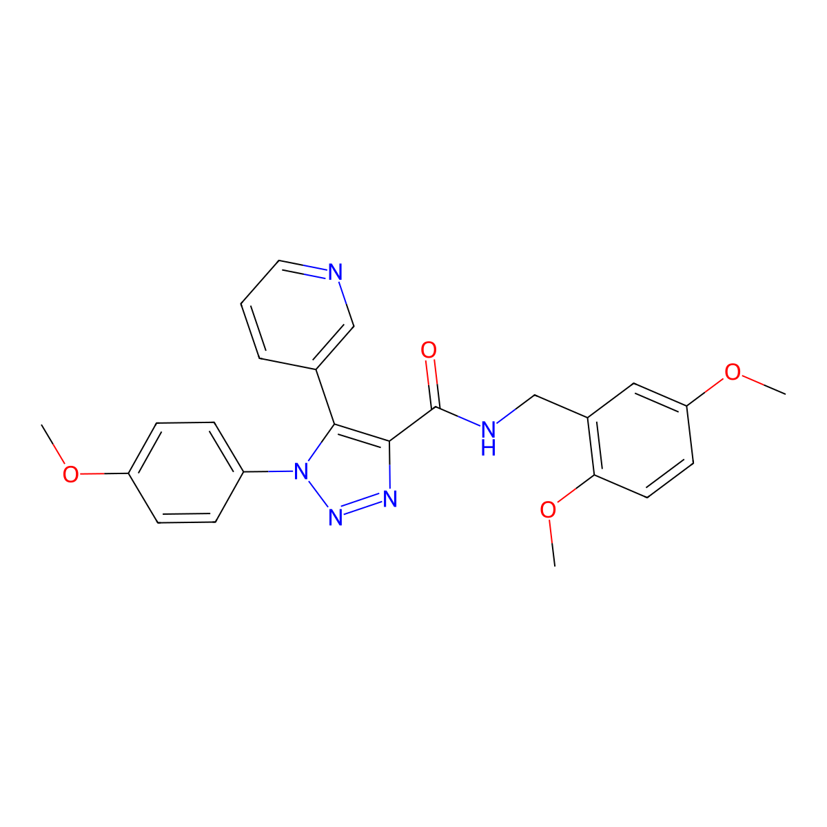 N-[(2,5-dimethoxyphenyl)methyl]-1-(4-methoxyphenyl)-5-(pyridin-3-yl)-1H-1,2,3-triazole-4-carboxamide molecular structure, CAS 1206992-03-1