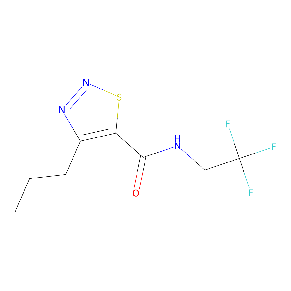 4-propyl-N-(2,2,2-trifluoroethyl)-1,2,3-thiadiazole-5-carboxamide molecular structure, CAS 1206992-07-5