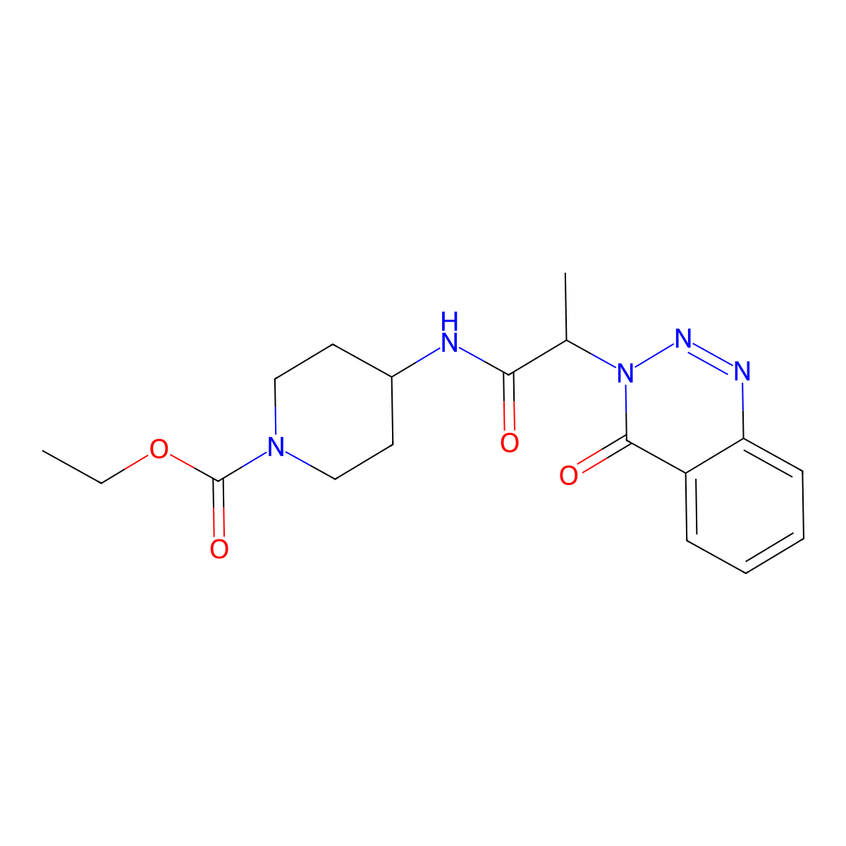ethyl 4-(2-(4-oxobenzo[d][1,2,3]triazin-3(4H)-yl)propanamido)piperidine-1-carboxylate molecular structure, CAS 1206992-17-7
