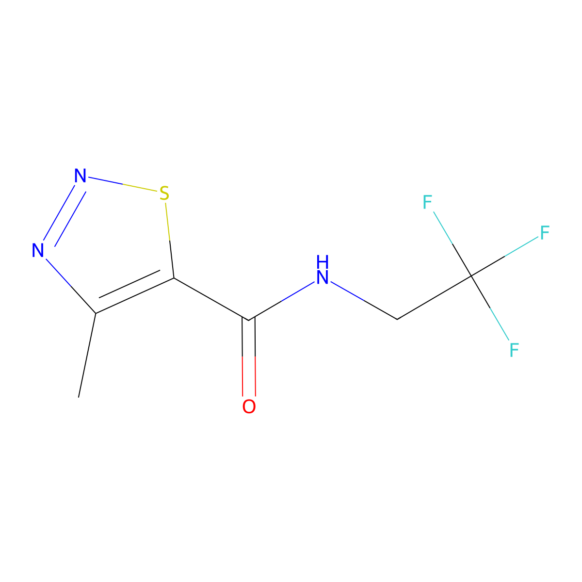 4-methyl-N-(2,2,2-trifluoroethyl)-1,2,3-thiadiazole-5-carboxamide molecular structure, CAS 1206992-19-9