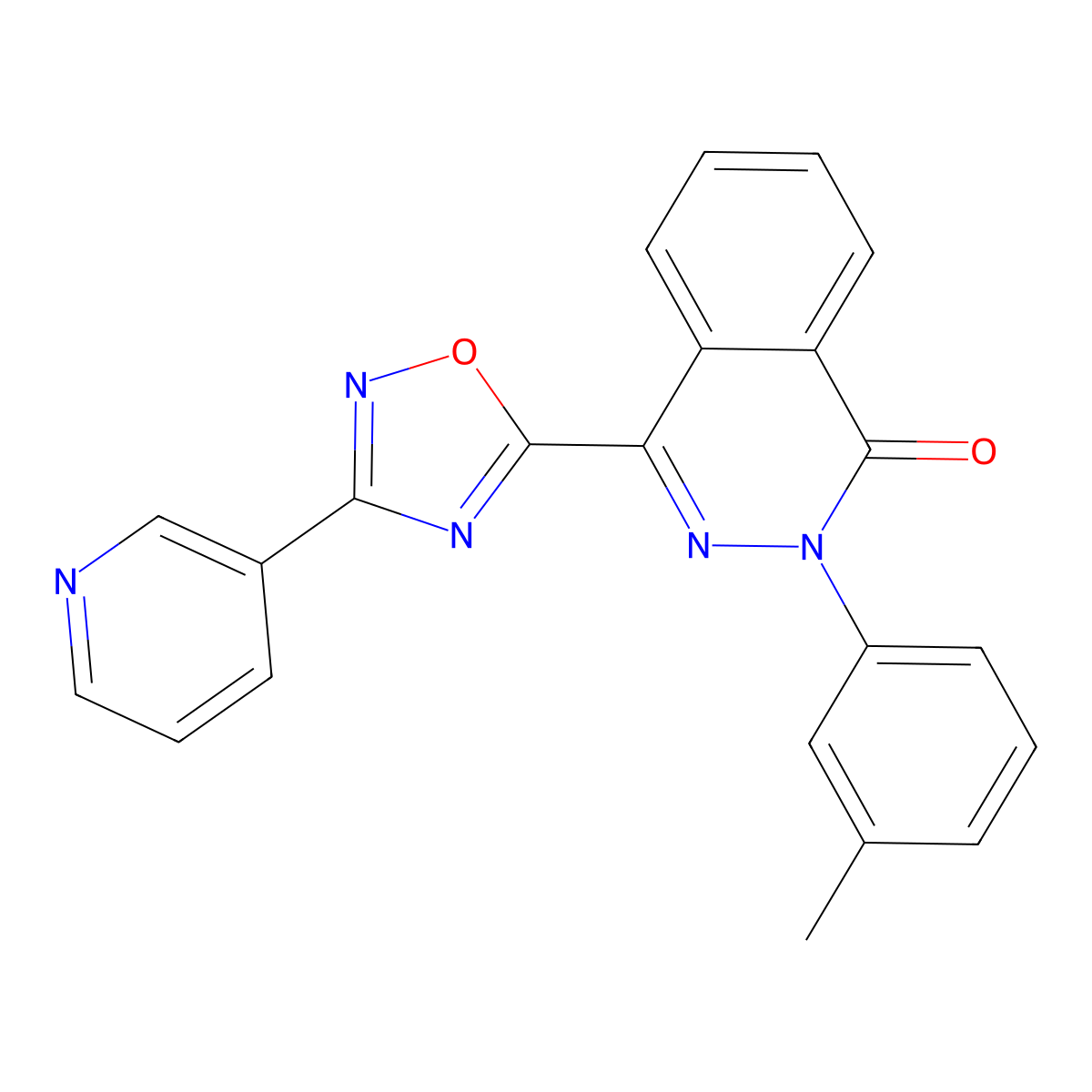 2-(3-methylphenyl)-4-(3-pyridin-3-yl-1,2,4-oxadiazol-5-yl)phthalazin-1(2H)-one molecular structure, CAS 1206992-20-2