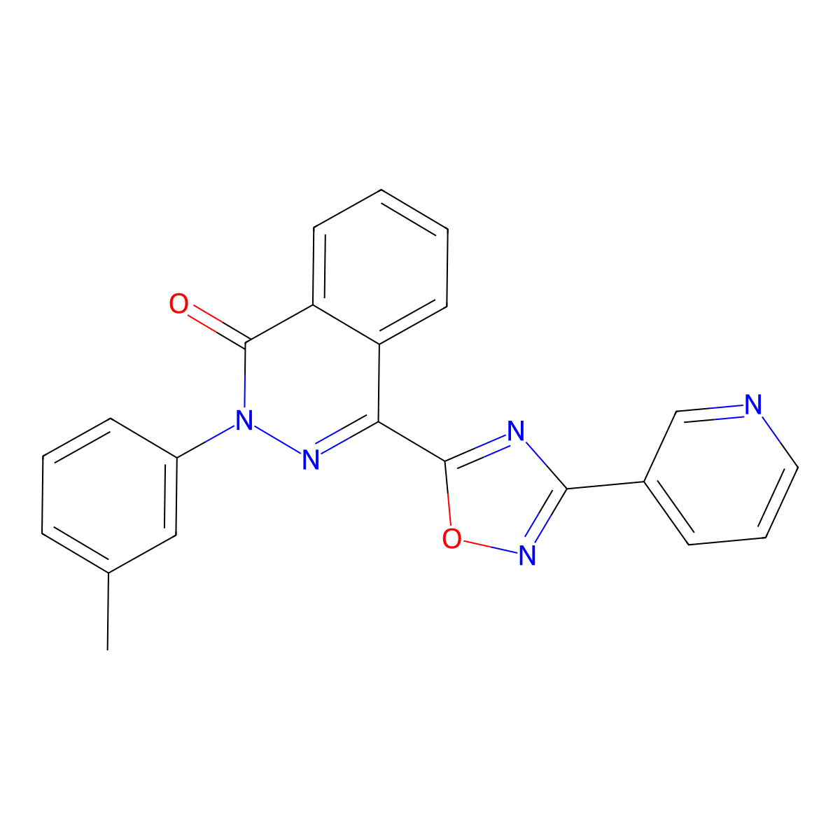 2-(3-methylphenyl)-4-(3-pyridin-3-yl-1,2,4-oxadiazol-5-yl)phthalazin-1(2H)-one molecular structure, CAS 1206992-20-2