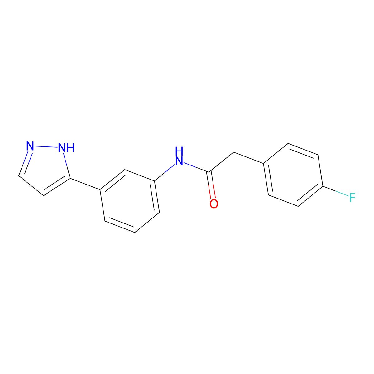 N-(3-(1H-pyrazol-3-yl)phenyl)-2-(4-fluorophenyl)acetamide molecular structure, CAS 1206992-21-3