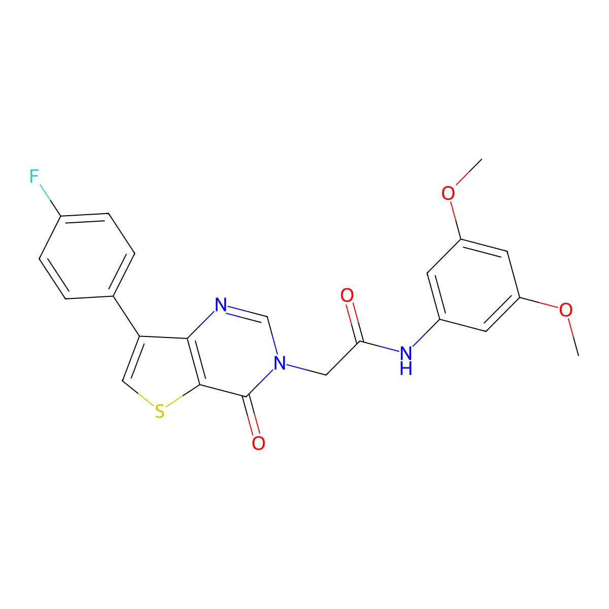 N-(3,5-dimethoxyphenyl)-2-[7-(4-fluorophenyl)-4-oxothieno[3,2-d]pyrimidin-3(4H)-yl]acetamide molecular structure, CAS 1206992-24-6