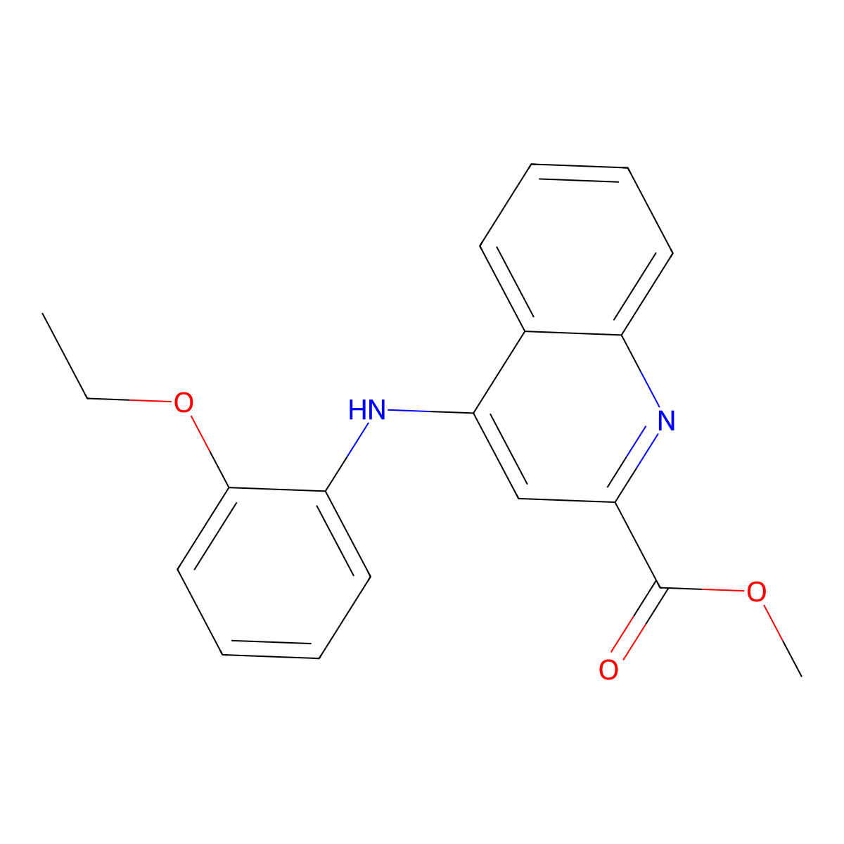Methyl 4-[(2-ethoxyphenyl)amino]quinoline-2-carboxylate molecular structure, CAS 1206992-40-6