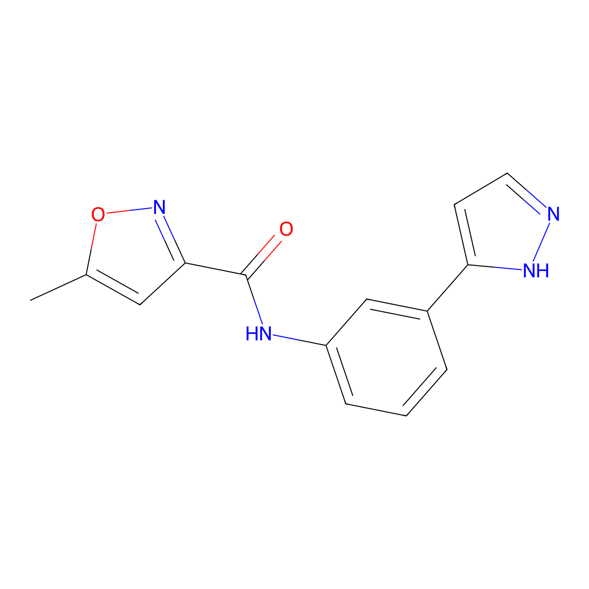N-(3-(1H-pyrazol-3-yl)phenyl)-5-methylisoxazole-3-carboxamide molecular structure, CAS 1206992-42-8