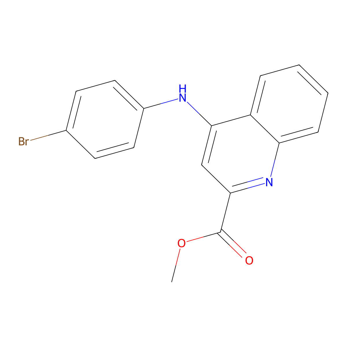 Methyl 4-[(4-bromophenyl)amino]quinoline-2-carboxylate molecular structure, CAS 1206992-43-9