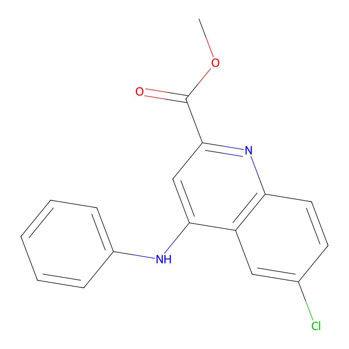 Methyl 6-chloro-4-(phenylamino)quinoline-2-carboxylate molecular structure, CAS 1206992-49-5