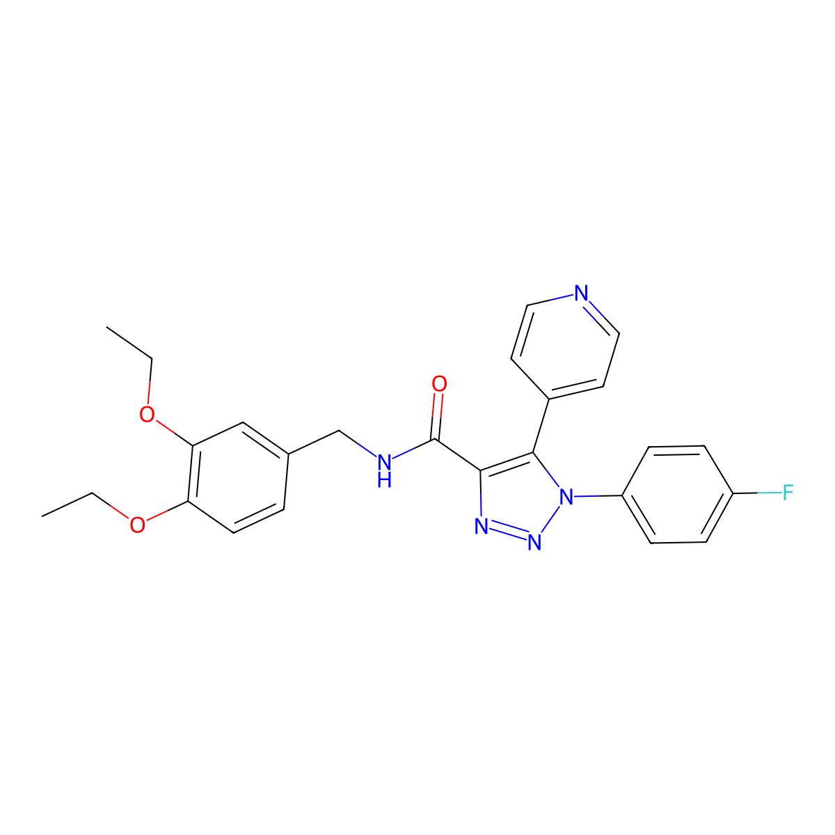 N-[(3,4-diethoxyphenyl)methyl]-1-(4-fluorophenyl)-5-(pyridin-4-yl)-1H-1,2,3-triazole-4-carboxamide molecular structure, CAS 1206992-54-2