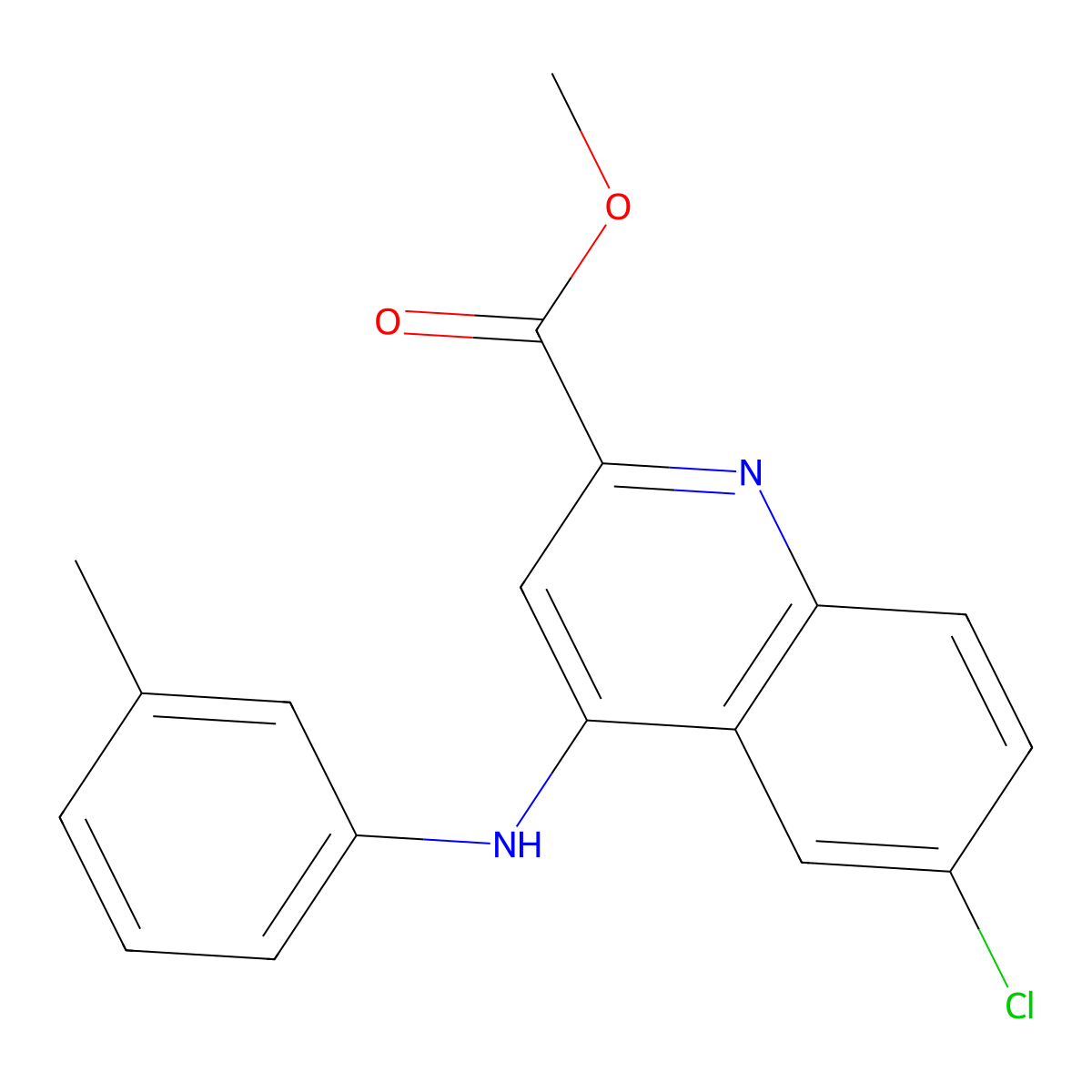 Methyl 6-chloro-4-[(3-methylphenyl)amino]quinoline-2-carboxylate molecular structure, CAS 1206992-57-5