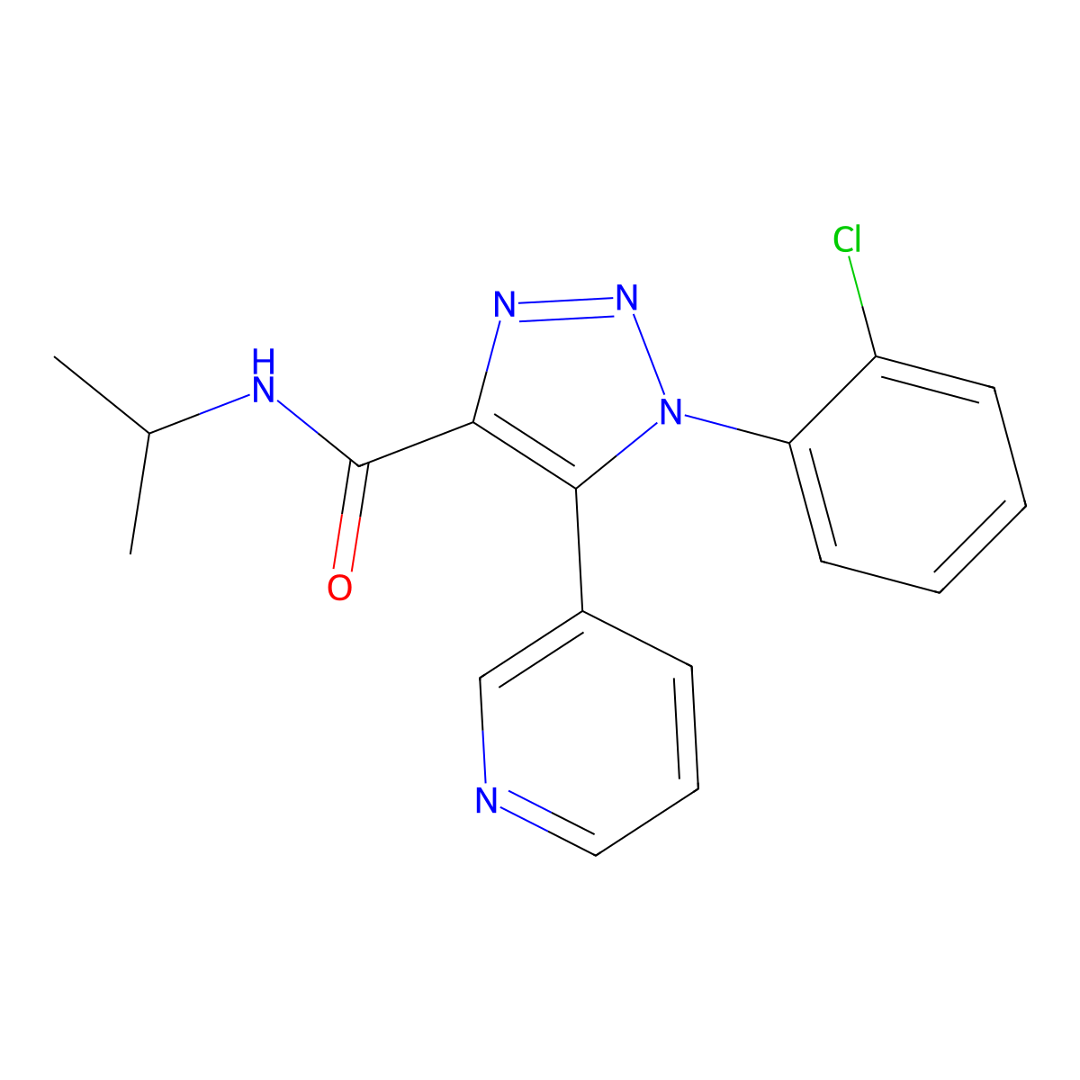 1-(2-chlorophenyl)-N-(propan-2-yl)-5-(pyridin-3-yl)-1H-1,2,3-triazole-4-carboxamide molecular structure, CAS 1206992-61-1