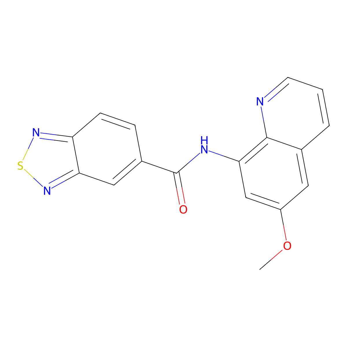 N-(6-methoxyquinolin-8-yl)benzo[c][1,2,5]thiadiazole-5-carboxamide molecular structure, CAS 1206992-64-4