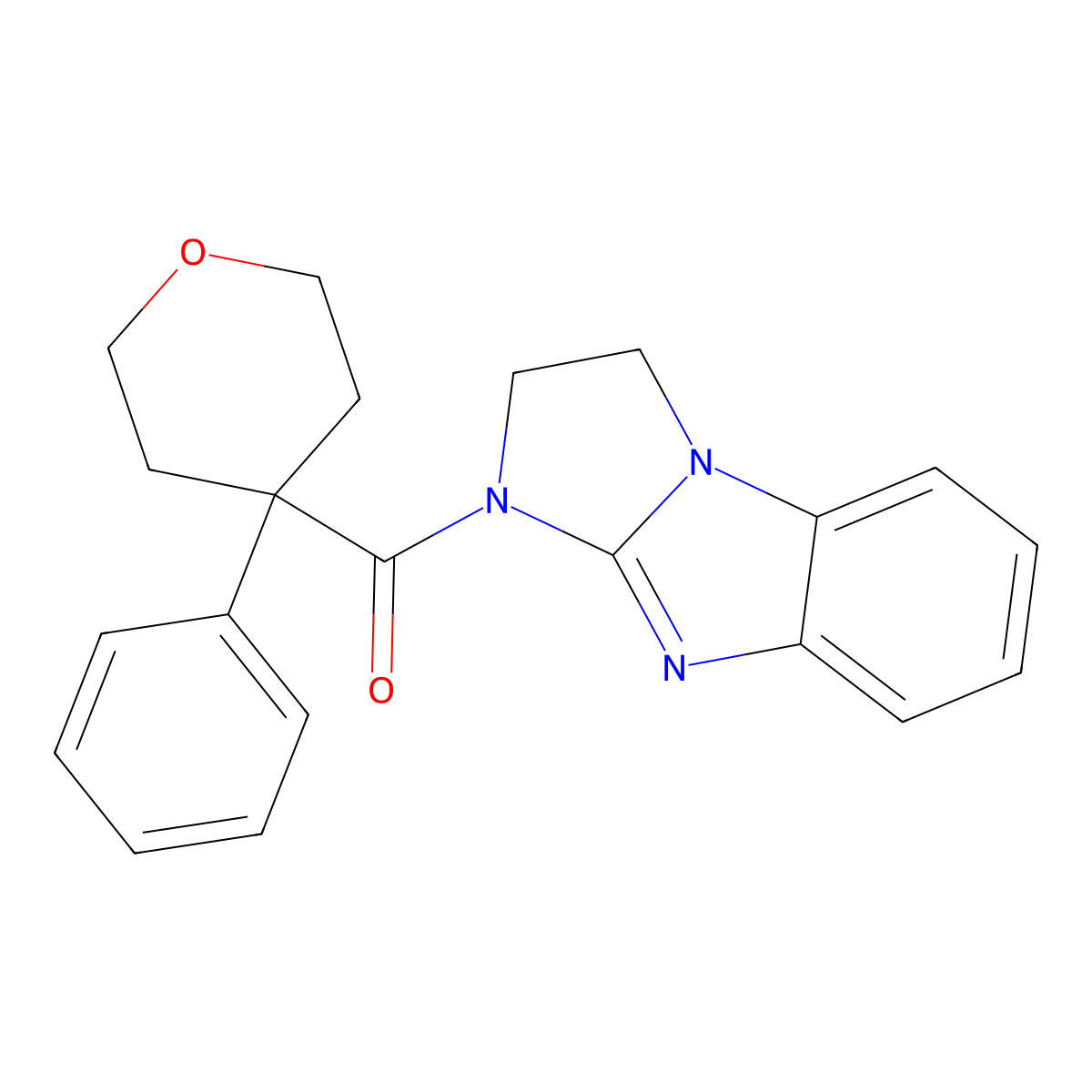 5-(4-Phenyloxane-4-carbonyl)-2,5,7-triazatricyclo[6.4.0.0^{2,6}]dodeca-1(8),6,9,11-tetraene molecular structure, CAS 1206992-67-7