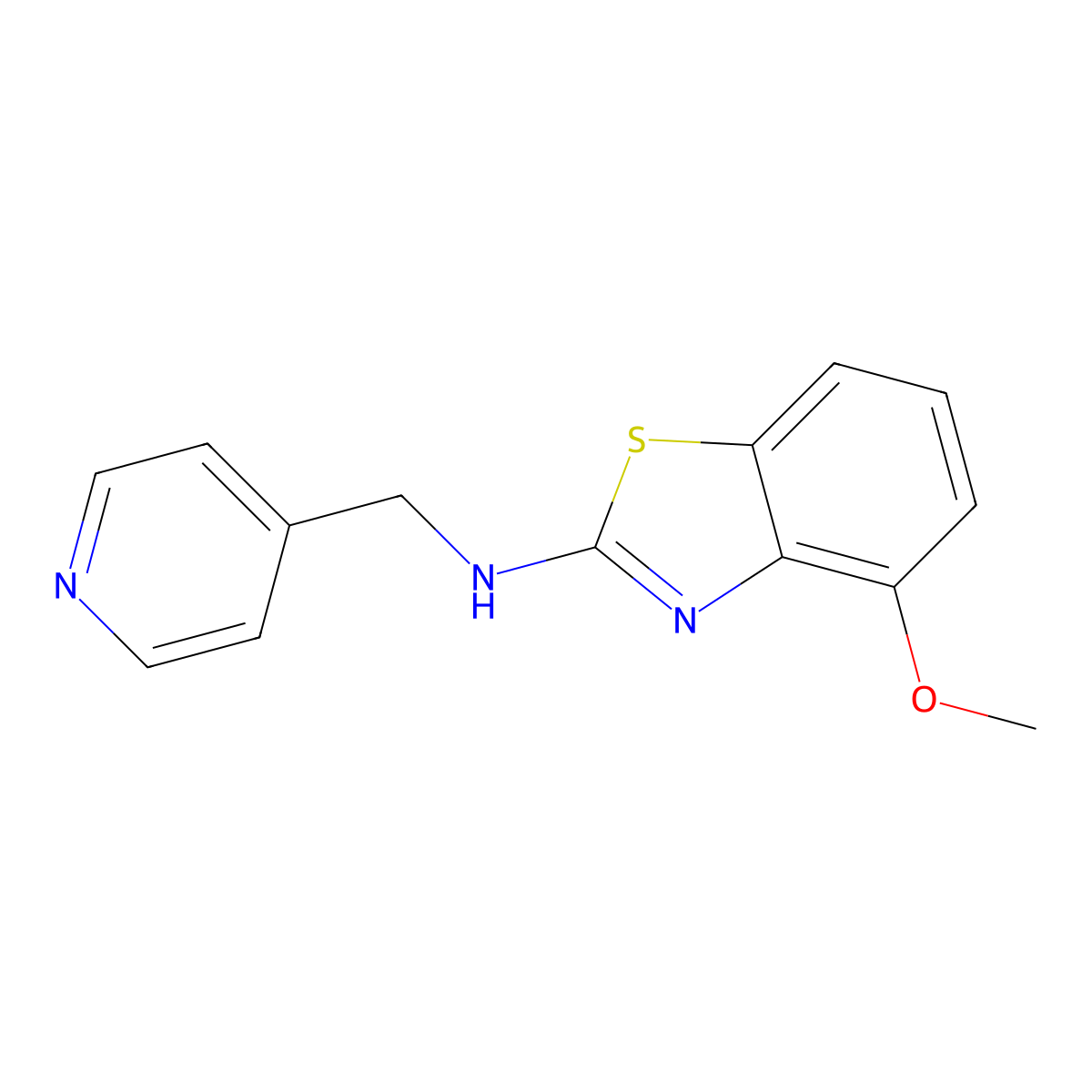 4-methoxy-N-(pyridin-4-ylmethyl)benzo[d]thiazol-2-amine molecular structure, CAS 1206992-76-8