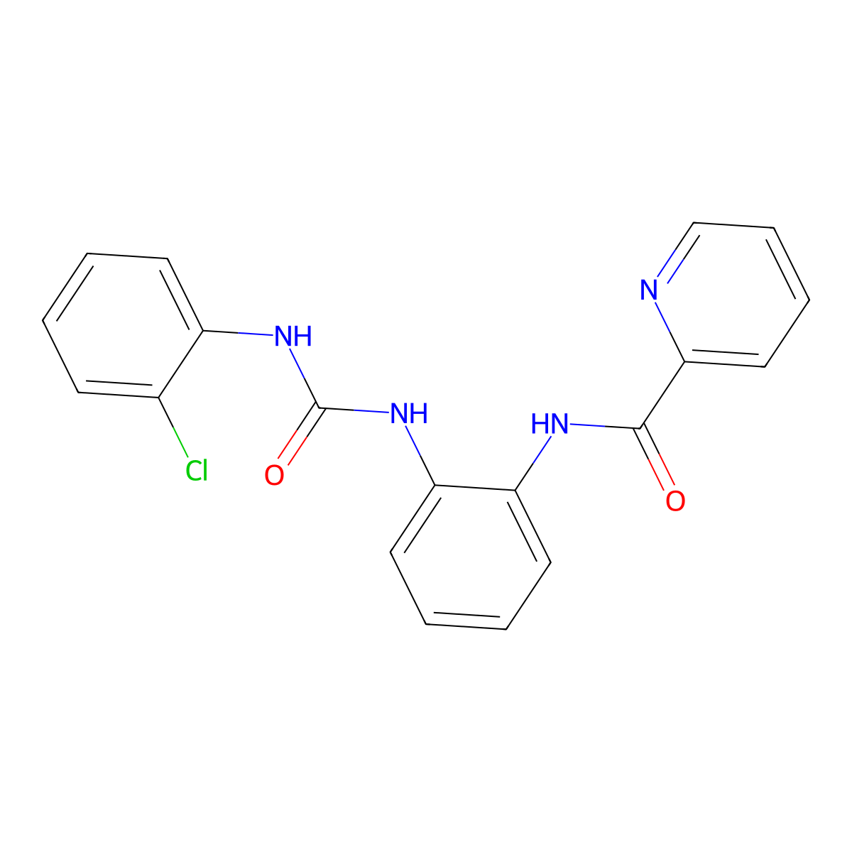 N-(2-(3-(2-chlorophenyl)ureido)phenyl)picolinamide molecular structure, CAS 1206992-82-6