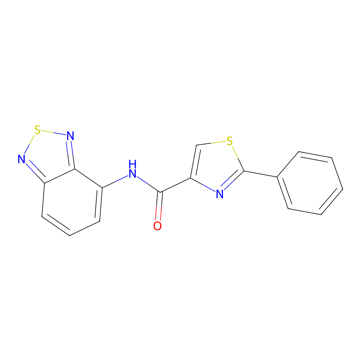 N-(benzo[c][1,2,5]thiadiazol-4-yl)-2-phenylthiazole-4-carboxamide molecular structure, CAS 1206992-86-0