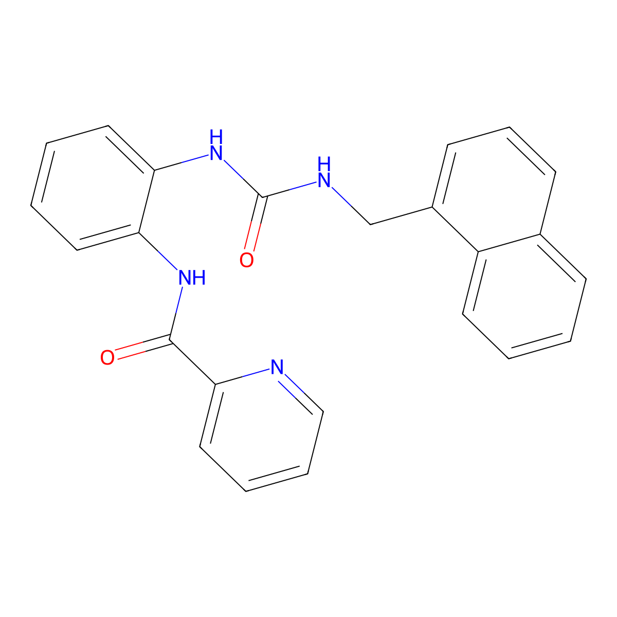 N-(2-(3-(naphthalen-1-ylmethyl)ureido)phenyl)picolinamide molecular structure, CAS 1206992-88-2