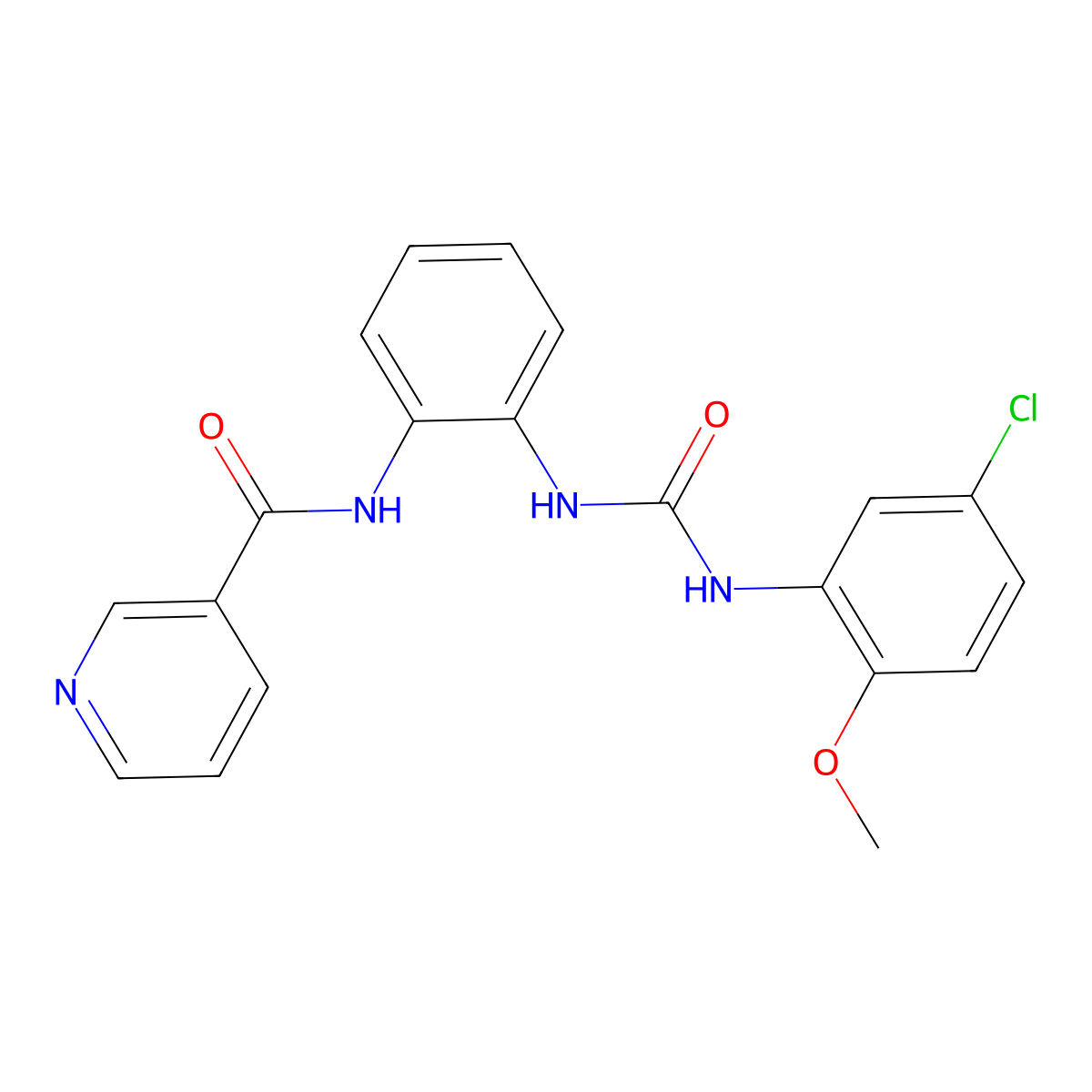 N-(2-(3-(5-chloro-2-methoxyphenyl)ureido)phenyl)nicotinamide molecular structure, CAS 1206992-93-9