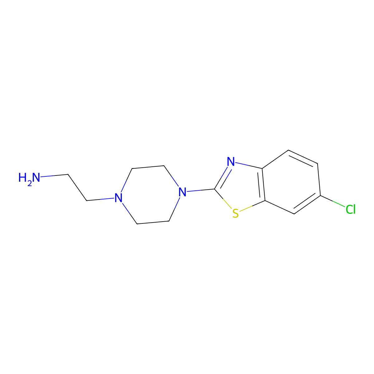 2-(4-(6-Chlorobenzo[d]thiazol-2-yl)piperazin-1-yl)ethanamine molecular structure, CAS 1206993-02-3
