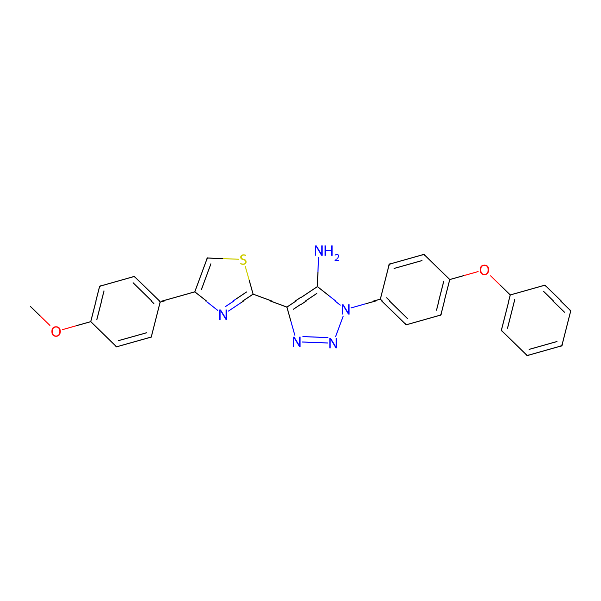 4-(4-(4-methoxyphenyl)thiazol-2-yl)-1-(4-phenoxyphenyl)-1H-1,2,3-triazol-5-amine molecular structure, CAS 1206993-08-9