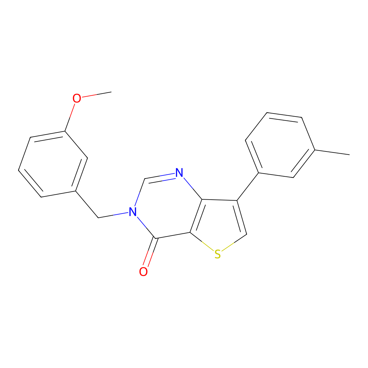 3-(3-methoxybenzyl)-7-(3-methylphenyl)thieno[3,2-d]pyrimidin-4(3H)-one molecular structure, CAS 1206993-09-0