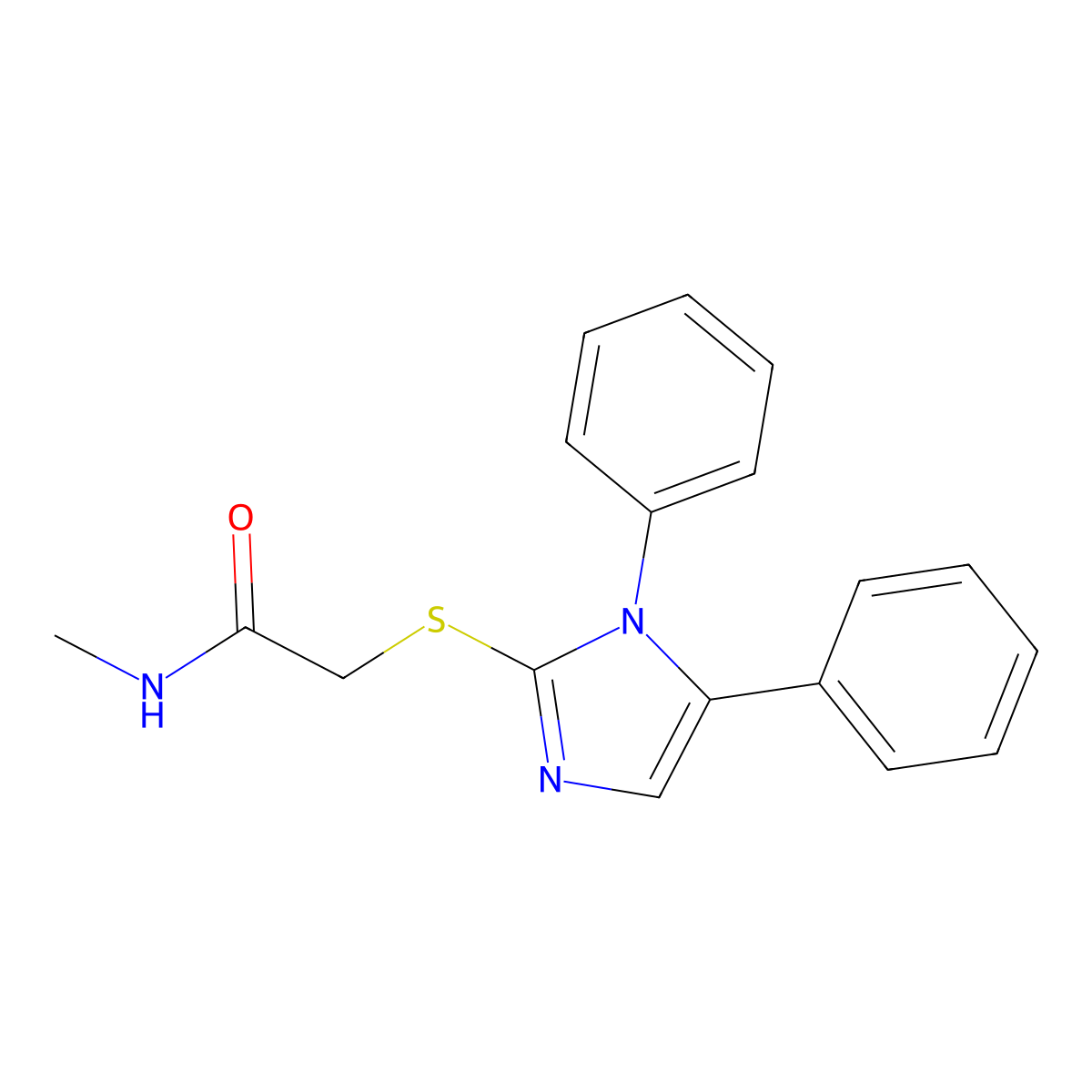 2-((1,5-diphenyl-1H-imidazol-2-yl)thio)-N-methylacetamide molecular structure, CAS 1206993-13-6