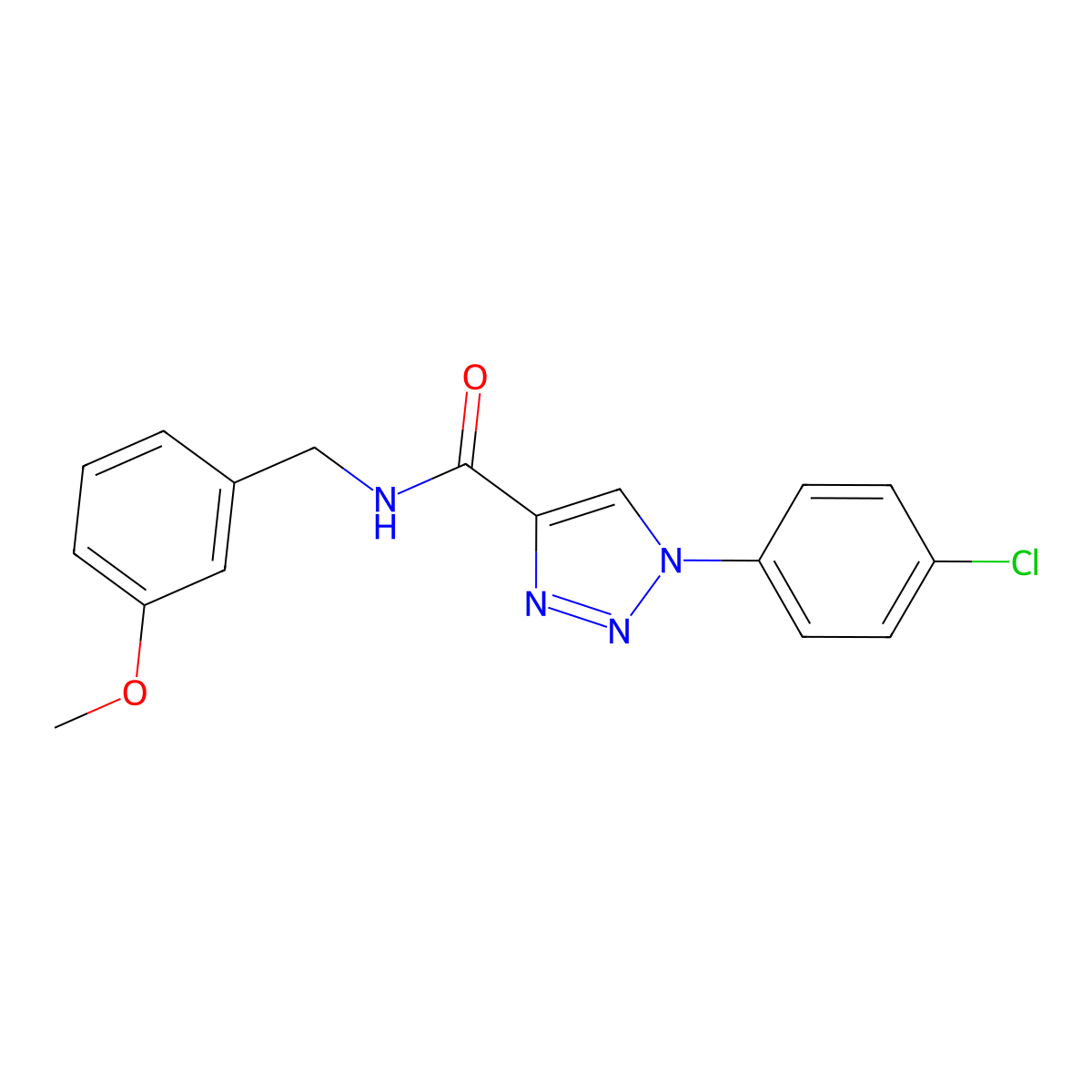 1-(4-chlorophenyl)-N-(3-methoxybenzyl)-1H-1,2,3-triazole-4-carboxamide molecular structure, CAS 1206993-16-9
