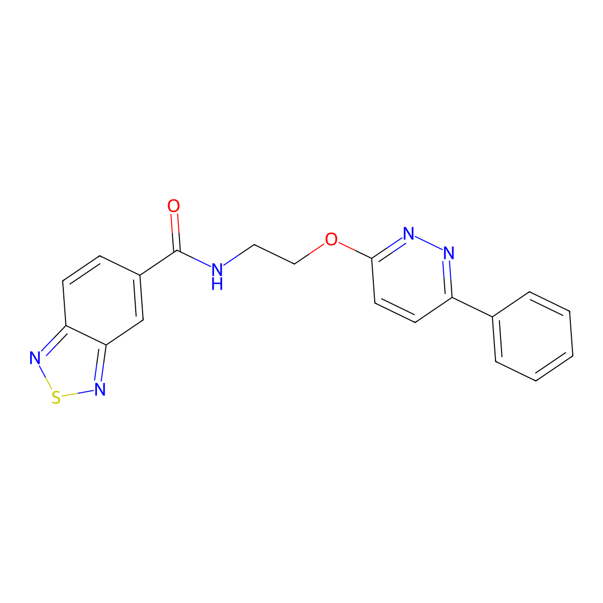 N-(2-((6-phenylpyridazin-3-yl)oxy)ethyl)benzo[c][1,2,5]thiadiazole-5-carboxamide molecular structure, CAS 1206993-18-1