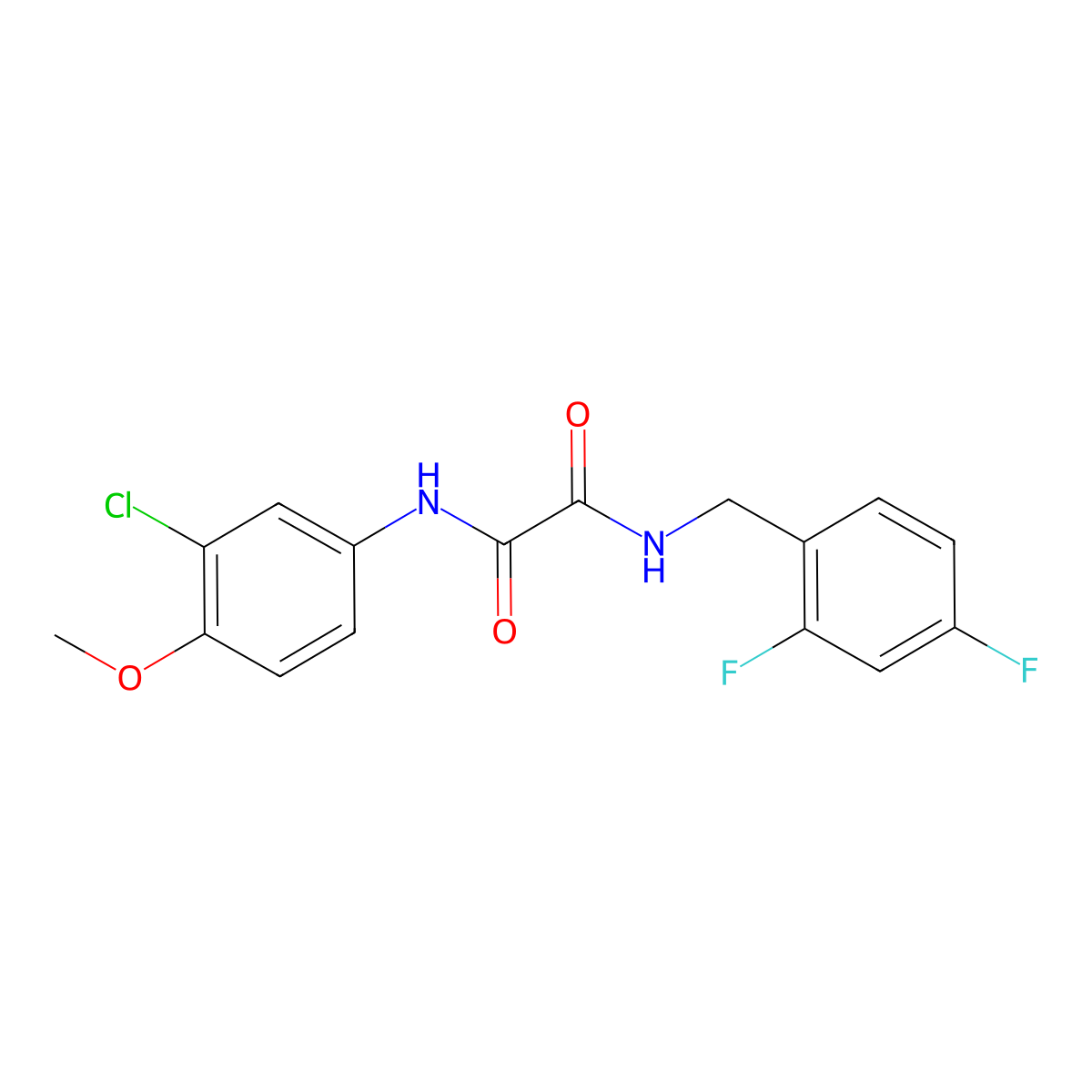 N1-(3-chloro-4-methoxyphenyl)-N2-(2,4-difluorobenzyl)oxalamide molecular structure, CAS 1206993-20-5