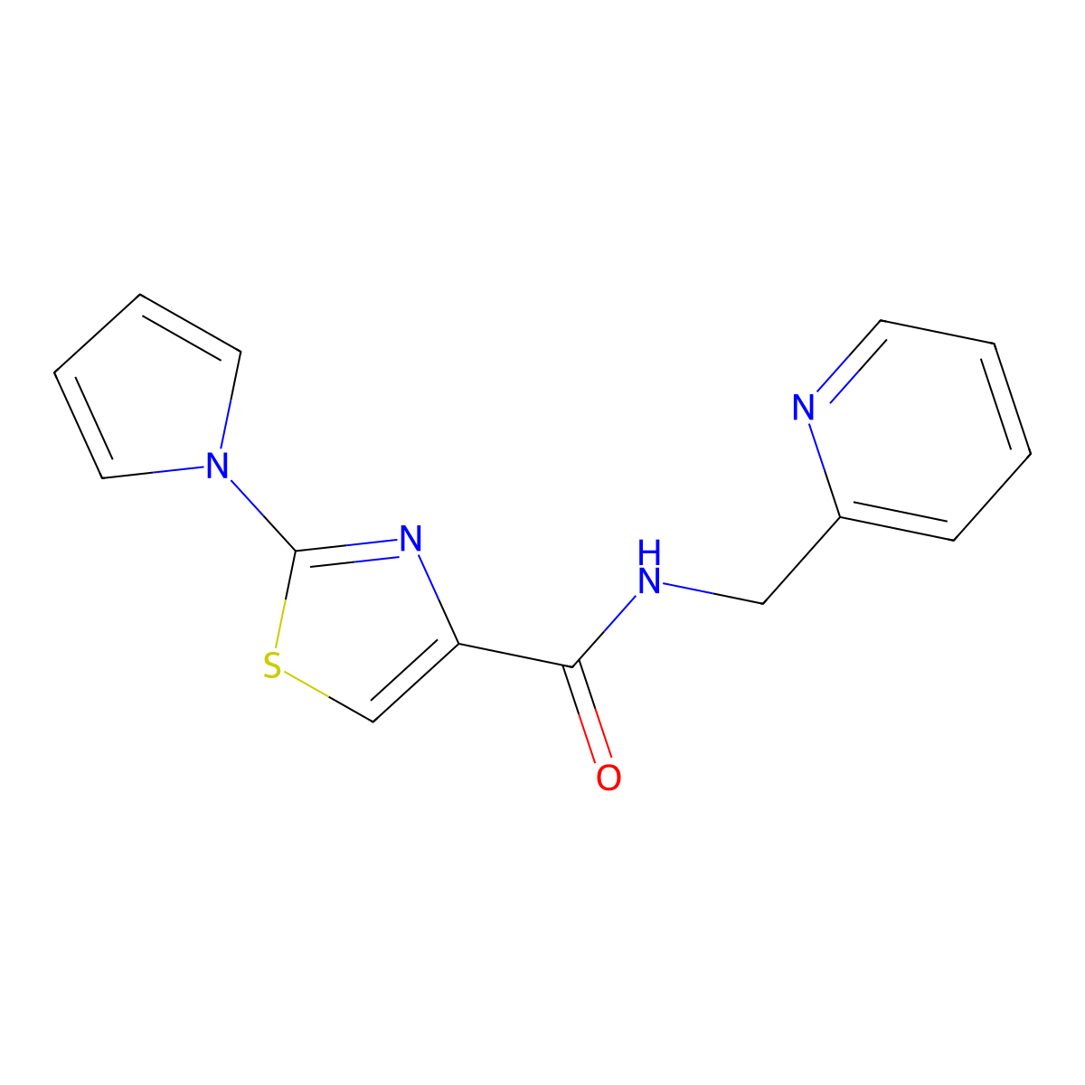 N-(pyridin-2-ylmethyl)-2-(1H-pyrrol-1-yl)thiazole-4-carboxamide molecular structure, CAS 1206993-35-2