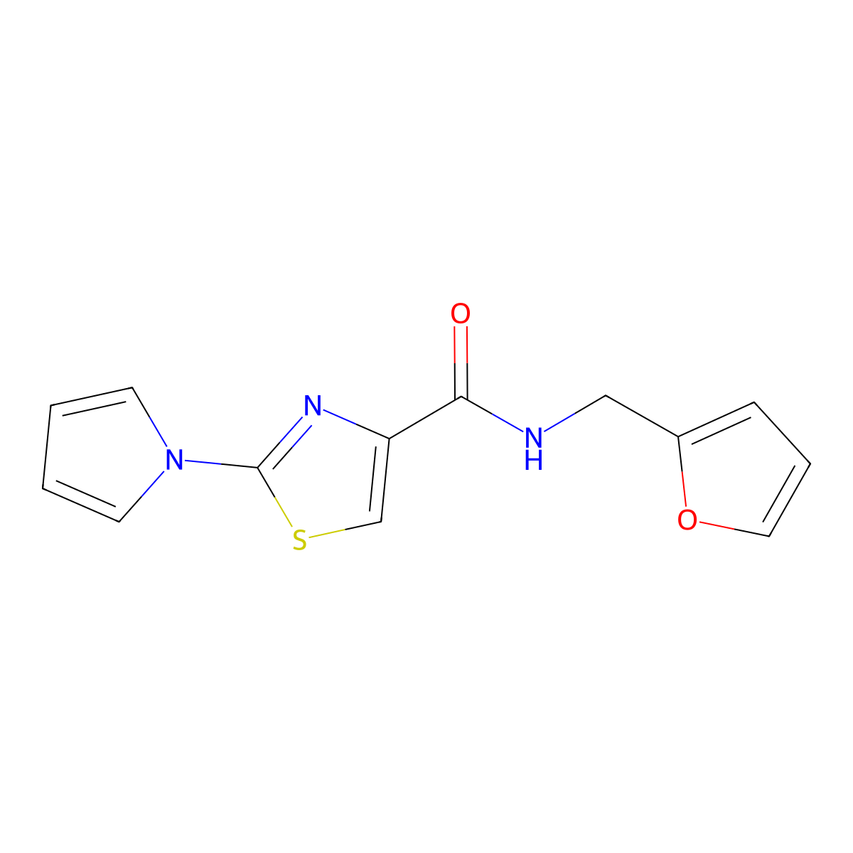 N-(furan-2-ylmethyl)-2-(1H-pyrrol-1-yl)thiazole-4-carboxamide molecular structure, CAS 1206993-39-6