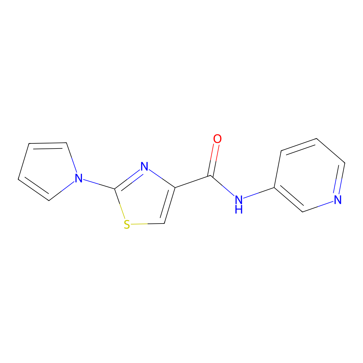 N-(pyridin-3-yl)-2-(1H-pyrrol-1-yl)thiazole-4-carboxamide molecular structure, CAS 1206993-47-6