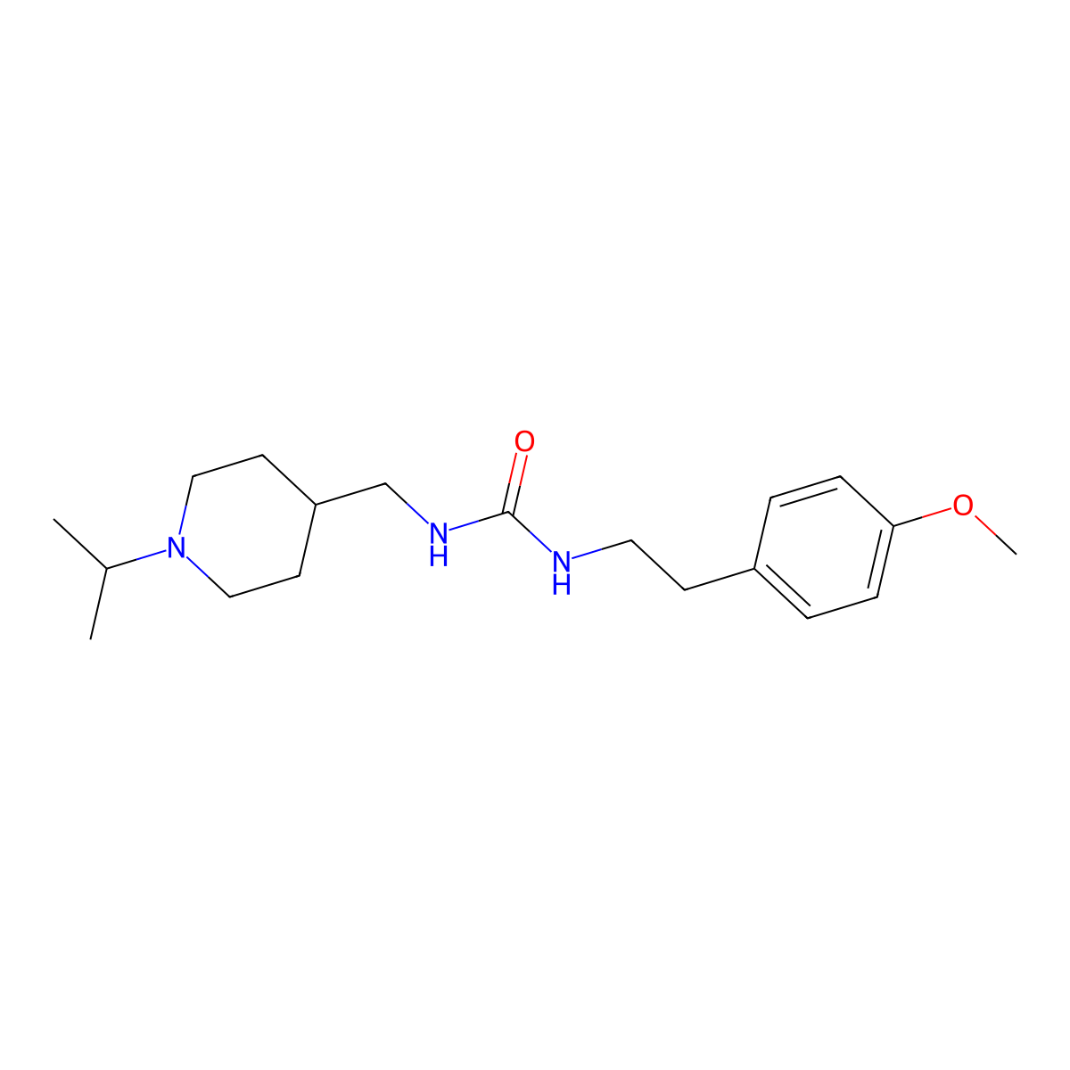 1-((1-Isopropylpiperidin-4-yl)methyl)-3-(4-methoxyphenethyl)urea molecular structure, CAS 1206993-51-2