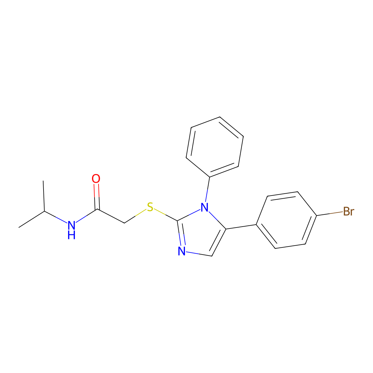 2-((5-(4-bromophenyl)-1-phenyl-1H-imidazol-2-yl)thio)-N-isopropylacetamide molecular structure, CAS 1206993-65-8
