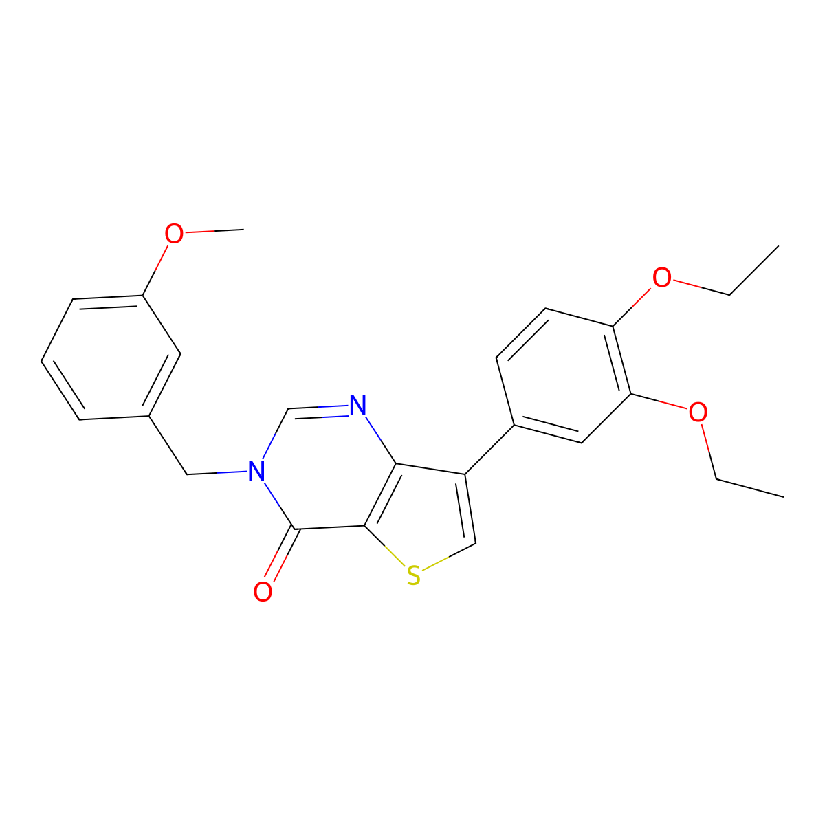 7-(3,4-diethoxyphenyl)-3-(3-methoxybenzyl)thieno[3,2-d]pyrimidin-4(3H)-one molecular structure, CAS 1206993-68-1