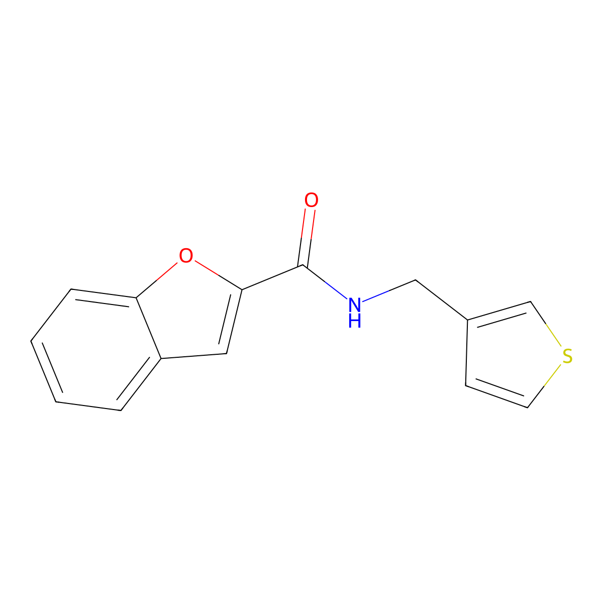 N-(thiophen-3-ylmethyl)benzofuran-2-carboxamide molecular structure, CAS 1206993-69-2