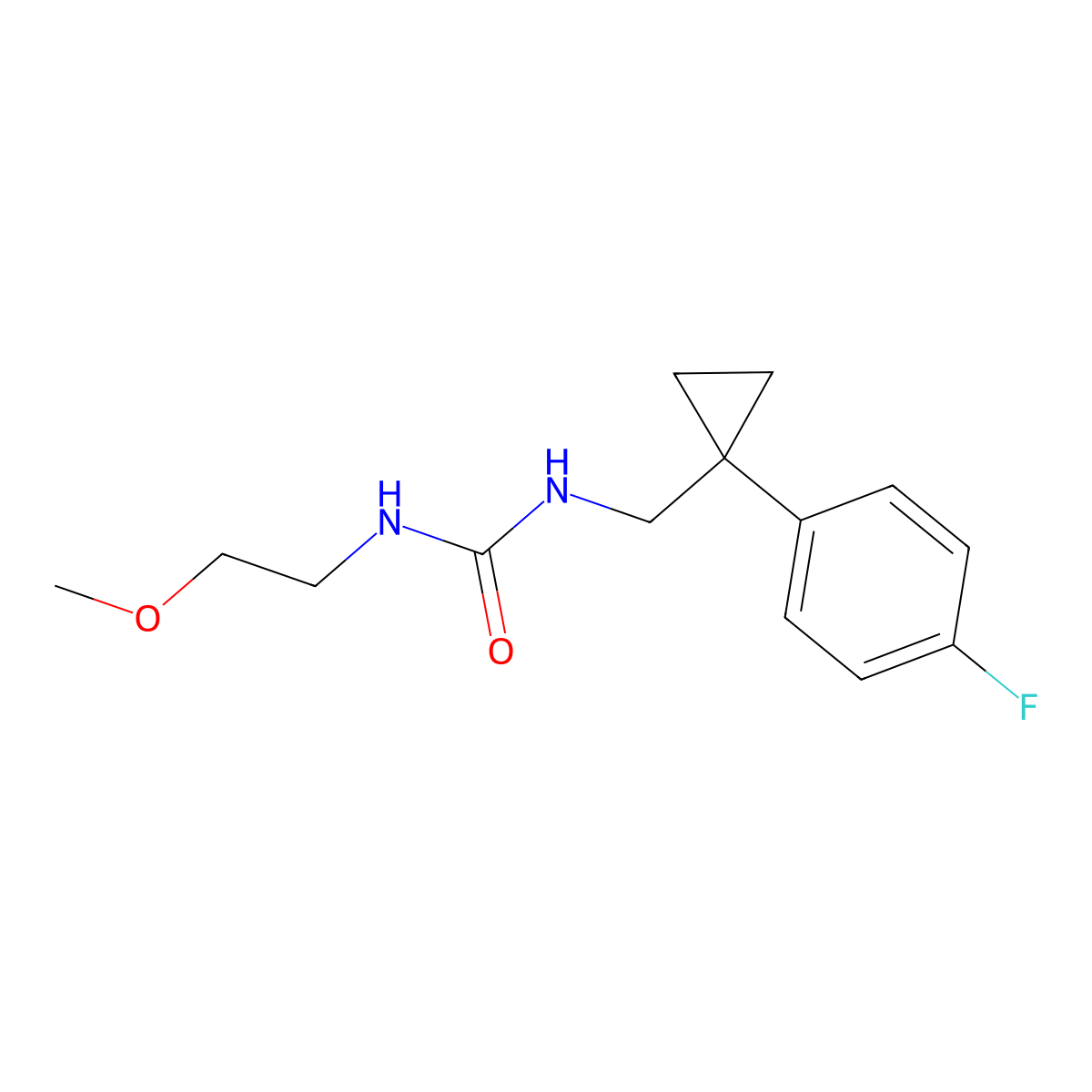 1-((1-(4-Fluorophenyl)cyclopropyl)methyl)-3-(2-methoxyethyl)urea molecular structure, CAS 1206993-85-2