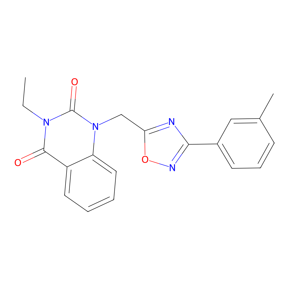 3-ethyl-1-((3-(m-tolyl)-1,2,4-oxadiazol-5-yl)methyl)quinazoline-2,4(1H,3H)-dione molecular structure, CAS 1206994-03-7
