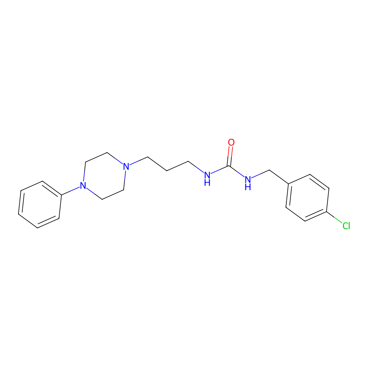 1-(4-Chlorobenzyl)-3-(3-(4-phenylpiperazin-1-yl)propyl)urea molecular structure, CAS 1206994-04-8