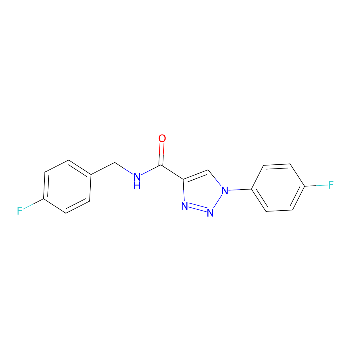 N-(4-fluorobenzyl)-1-(4-fluorophenyl)-1H-1,2,3-triazole-4-carboxamide molecular structure, CAS 1206994-13-9