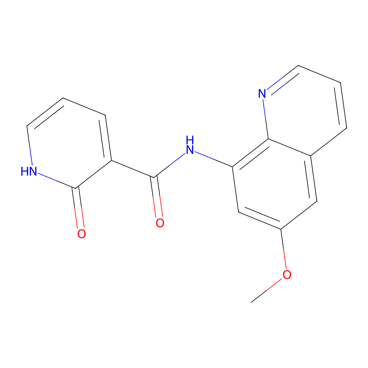 N-(6-methoxyquinolin-8-yl)-2-oxo-1,2-dihydropyridine-3-carboxamide molecular structure, CAS 1206994-28-6