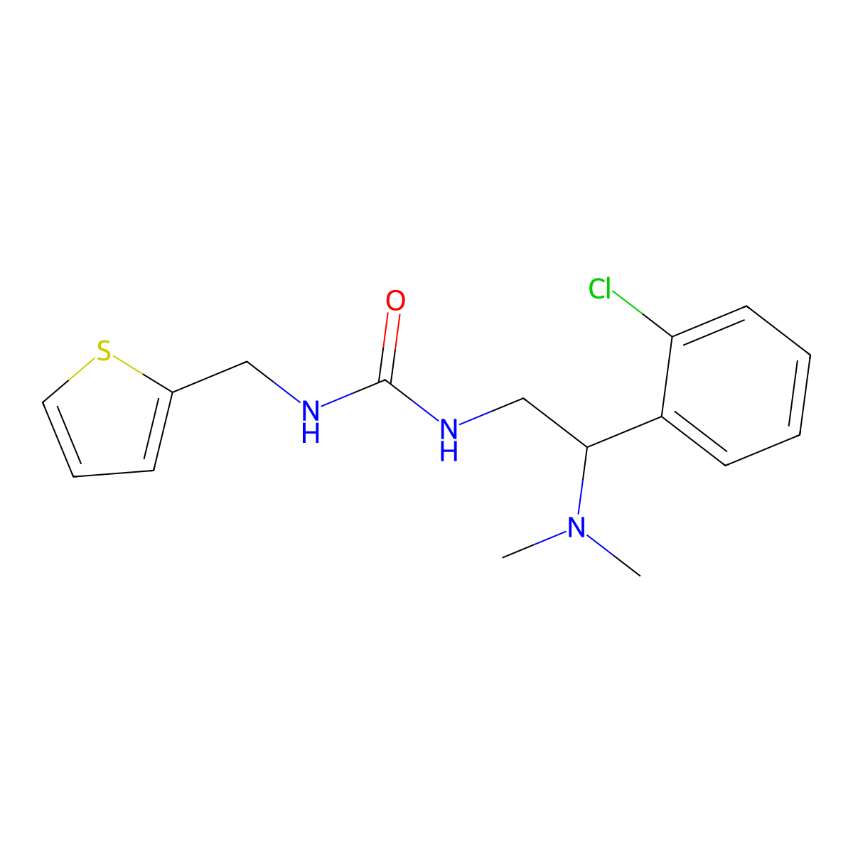 1-(2-(2-Chlorophenyl)-2-(dimethylamino)ethyl)-3-(thiophen-2-ylmethyl)urea molecular structure, CAS 1206994-32-2