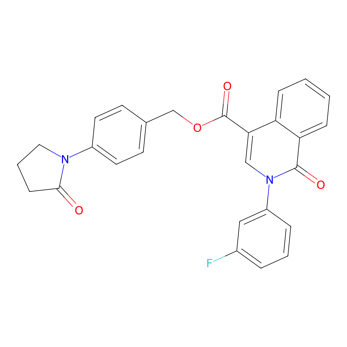 4-(2-Oxopyrrolidin-1-yl)benzyl 2-(3-fluorophenyl)-1-oxo-1,2-dihydroisoquinoline-4-carboxylate molecular structure, CAS 1206994-58-2