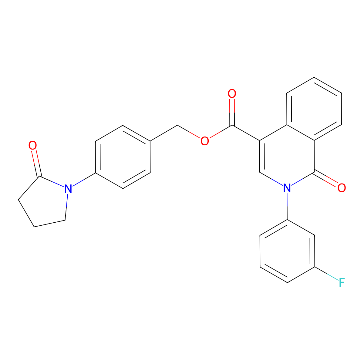 4-(2-Oxopyrrolidin-1-yl)benzyl 2-(3-fluorophenyl)-1-oxo-1,2-dihydroisoquinoline-4-carboxylate molecular structure, CAS 1206994-58-2