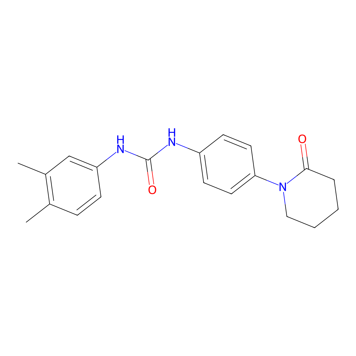 1-(3,4-Dimethylphenyl)-3-[4-(2-oxopiperidin-1-yl)phenyl]urea molecular structure, CAS 1206994-69-5