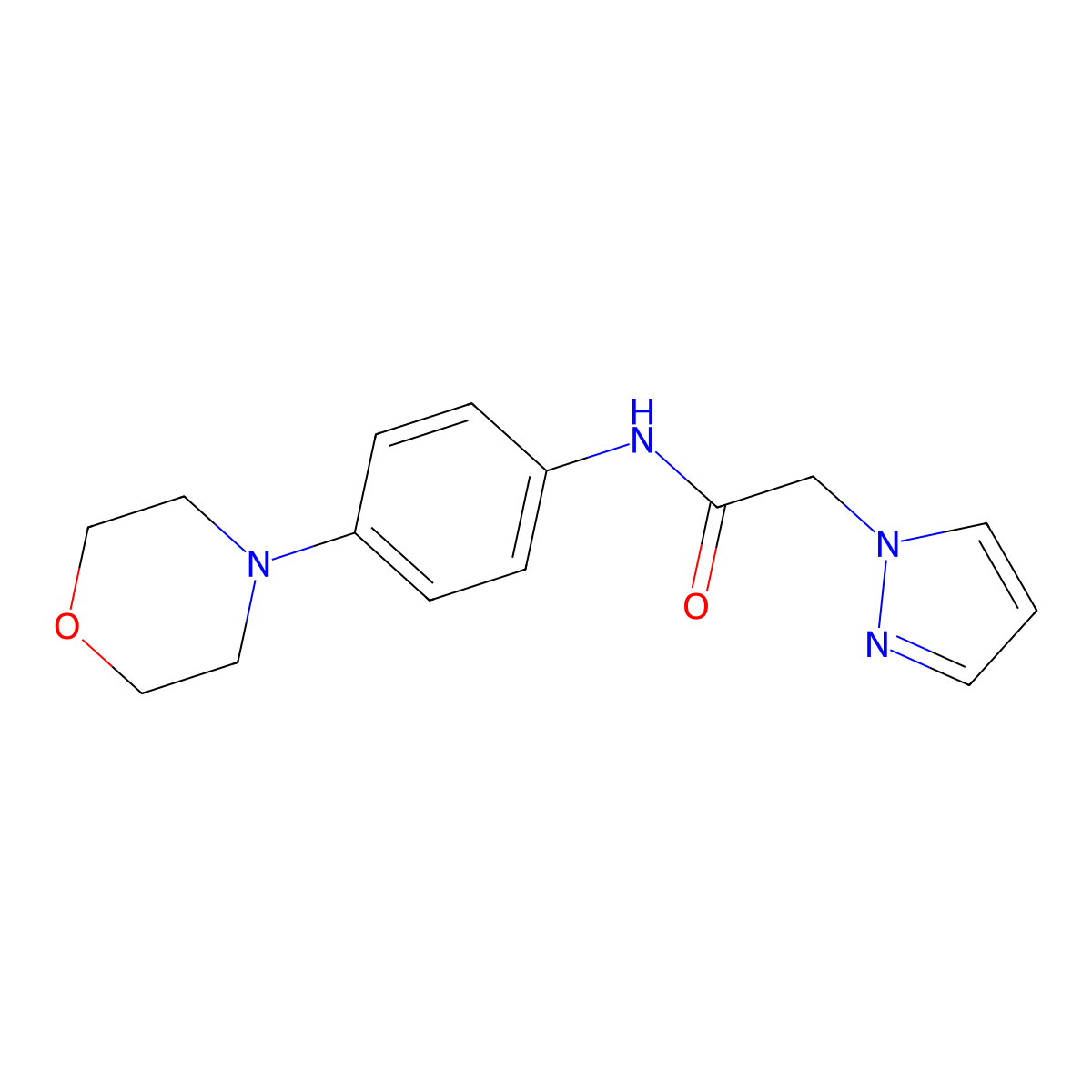 N-(4-morpholinophenyl)-2-(1H-pyrazol-1-yl)acetamide molecular structure, CAS 1206994-72-0