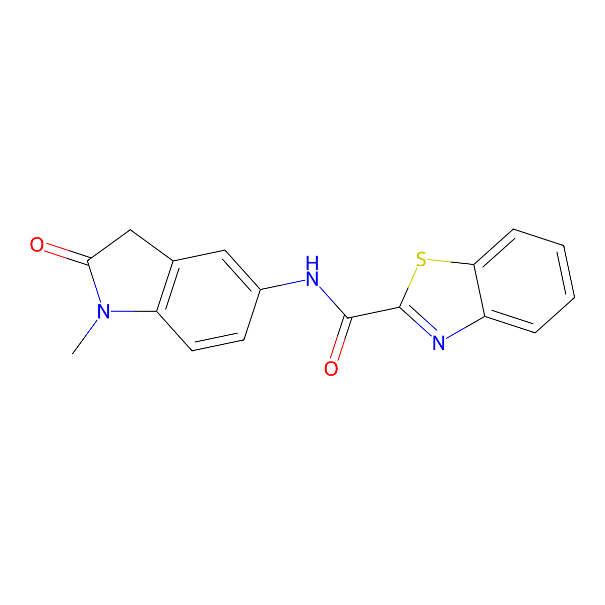 N-(1-methyl-2-oxoindolin-5-yl)benzo[d]thiazole-2-carboxamide molecular structure, CAS 1206994-76-4