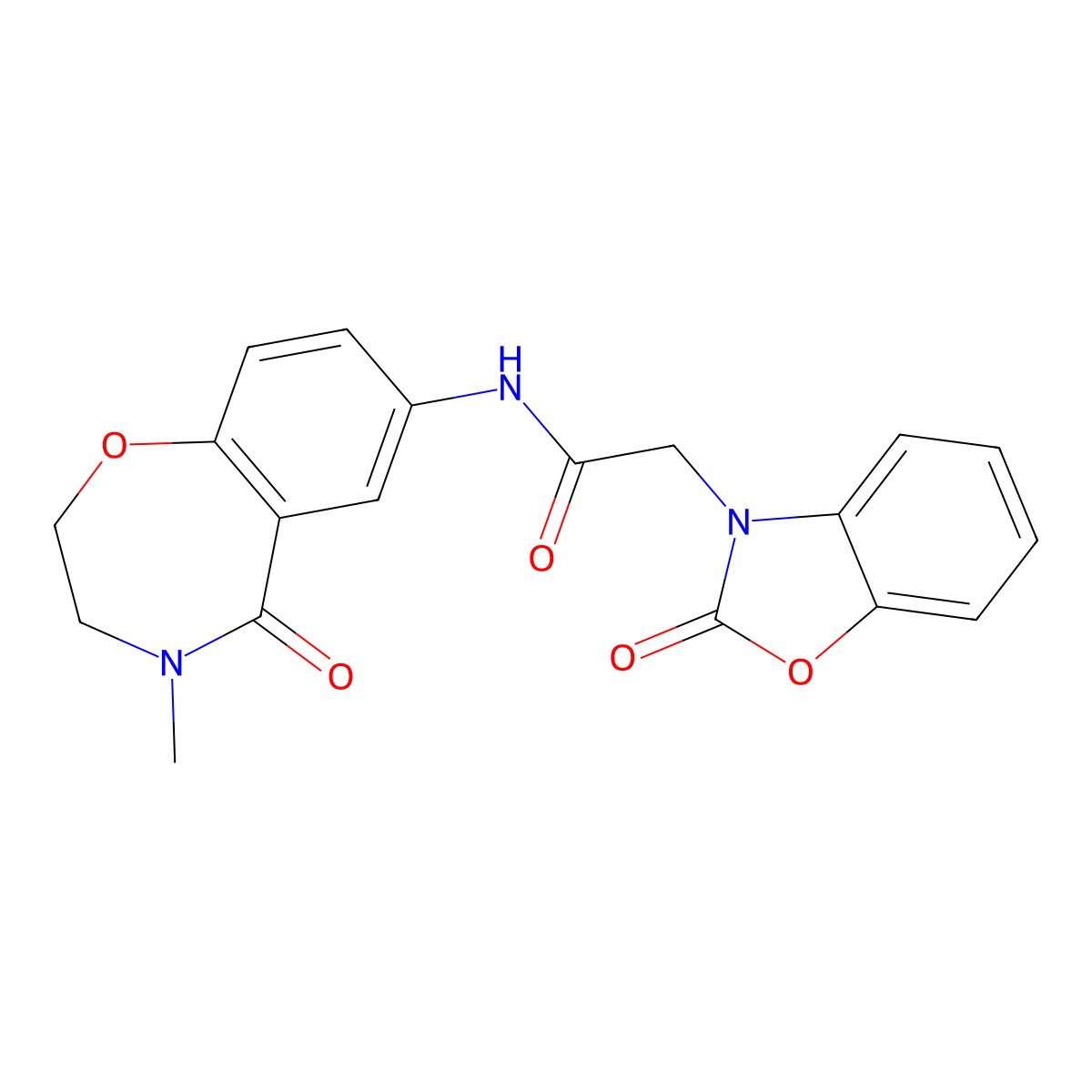 N-(4-methyl-5-oxo-2,3,4,5-tetrahydrobenzo[f][1,4]oxazepin-7-yl)-2-(2-oxobenzo[d]oxazol-3(2H)-yl)acetamide molecular structure, CAS 1206994-81-1