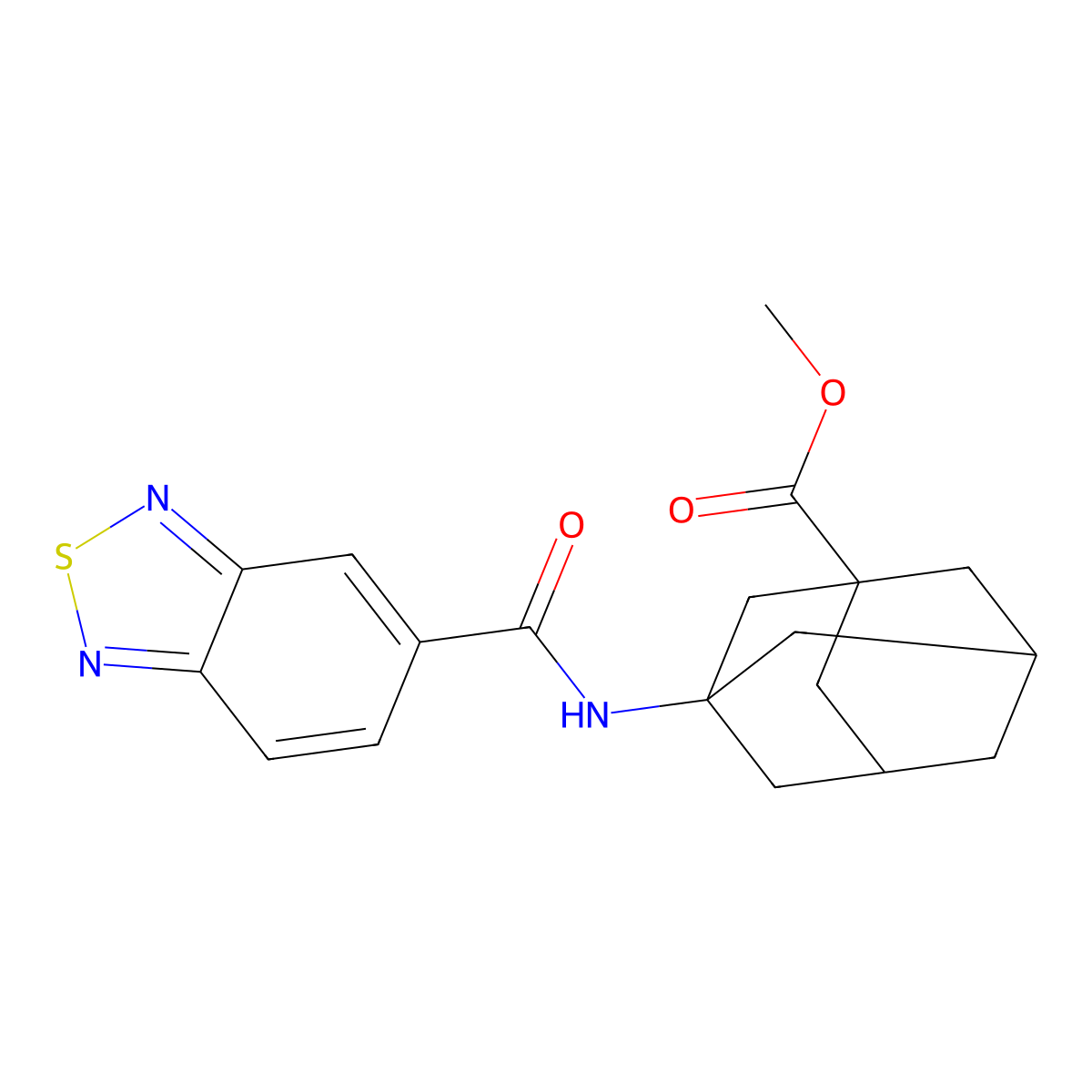 (1r,3s,5R,7S)-methyl 3-(benzo[c][1,2,5]thiadiazole-5-carboxamido)adamantane-1-carboxylate molecular structure, CAS 1206994-84-4