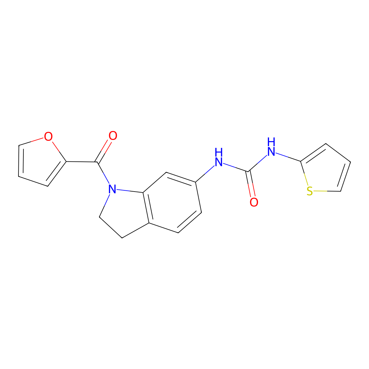 1-(1-(Furan-2-carbonyl)indolin-6-yl)-3-(thiophen-2-yl)urea molecular structure, CAS 1206995-04-1
